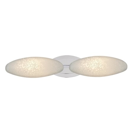 Besa Lighting Aero Vanity, Stucco, Chrome Finish, 2x60W Halogen 2WM-2727ST-CR